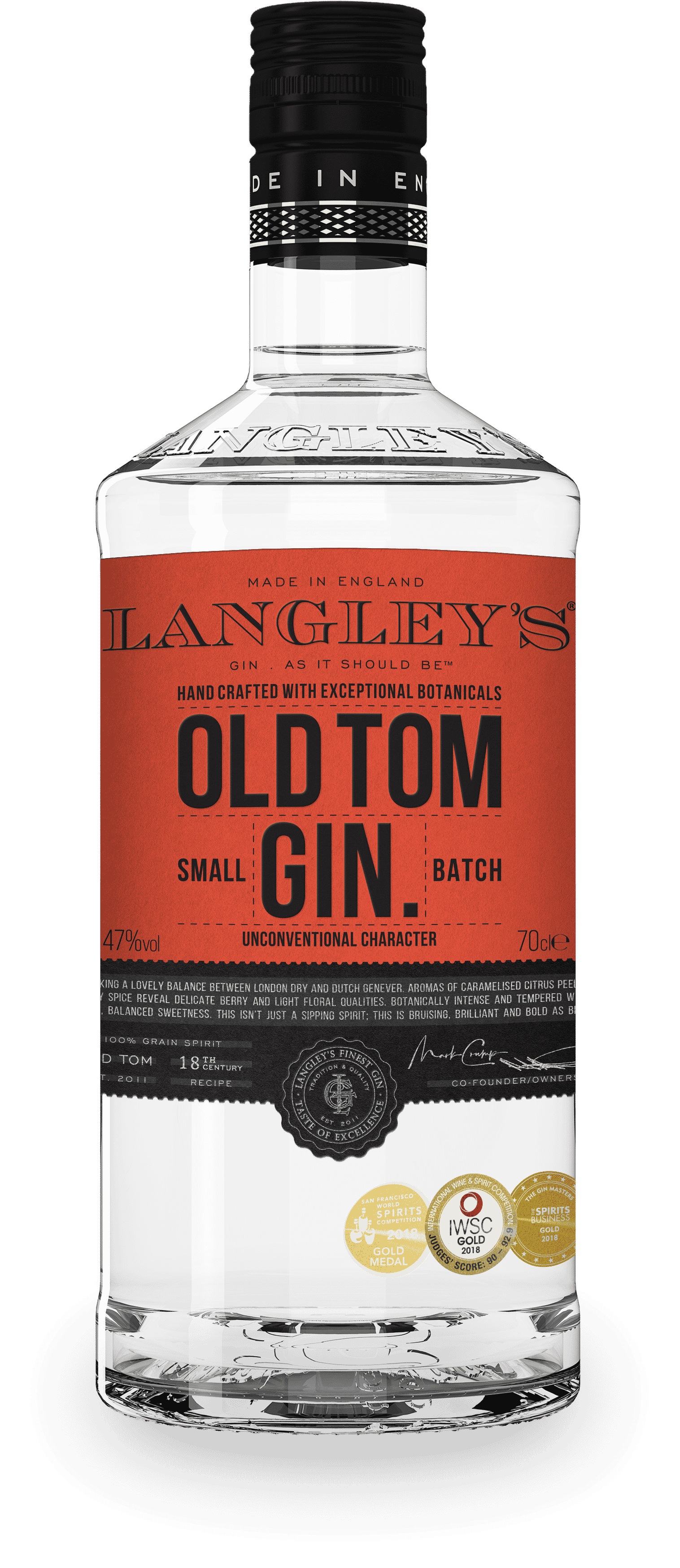 Langleys old tom gin bouteille